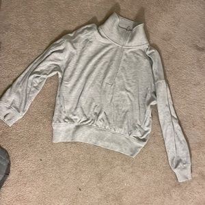 Loft - Grey quarter zip with neon green accent